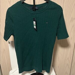 Tommy Hilfiger Women's Teal Short Sleeve Knit Top